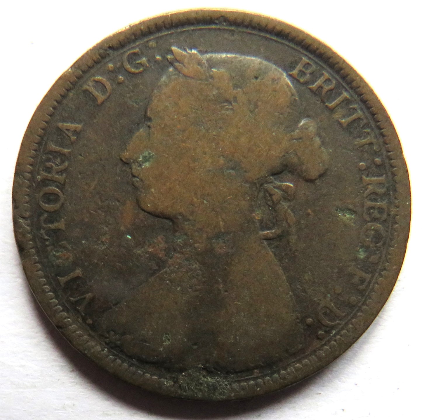 1889 Queen Victoria Bun Head Halfpenny Coin - Great Britain