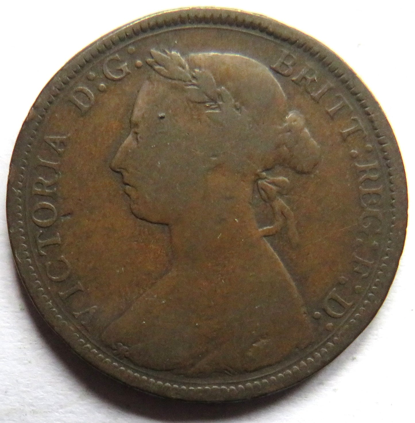 1888 Queen Victoria Bun Head Halfpenny Coin - Great Britain