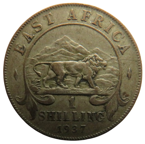 1937 King George VI East Africa One Shilling Coin