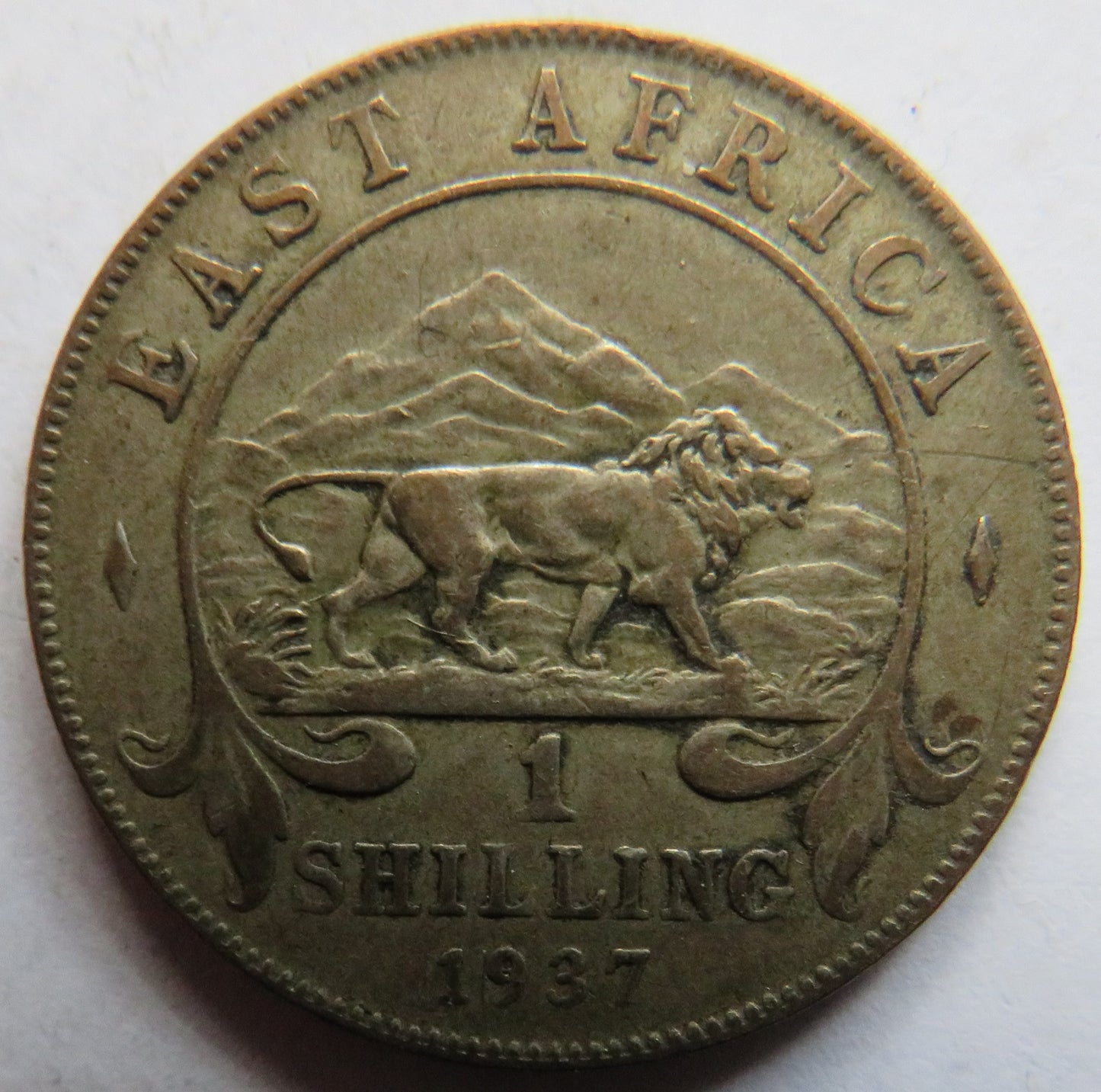 1937 King George VI East Africa One Shilling Coin