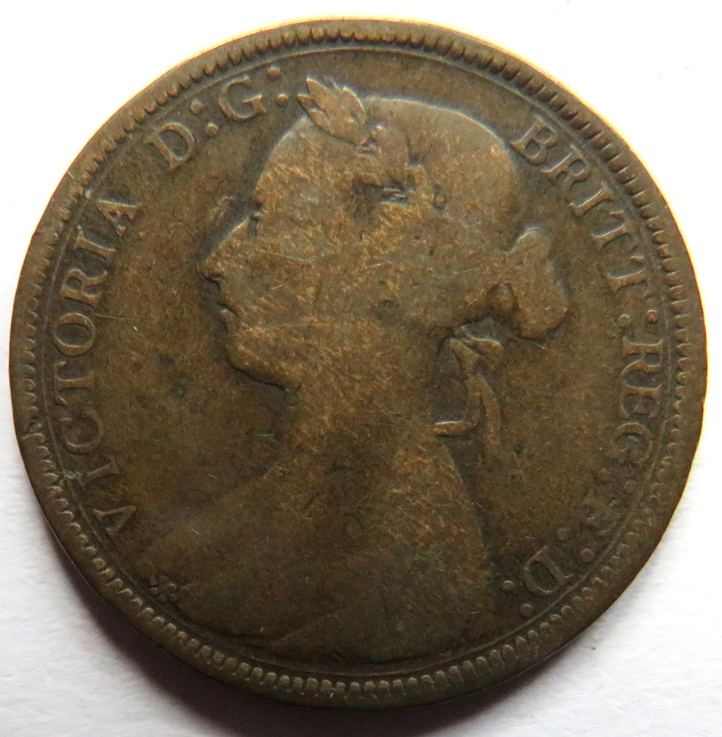 1886 Queen Victoria Bun Head Halfpenny Coin - Great Britain