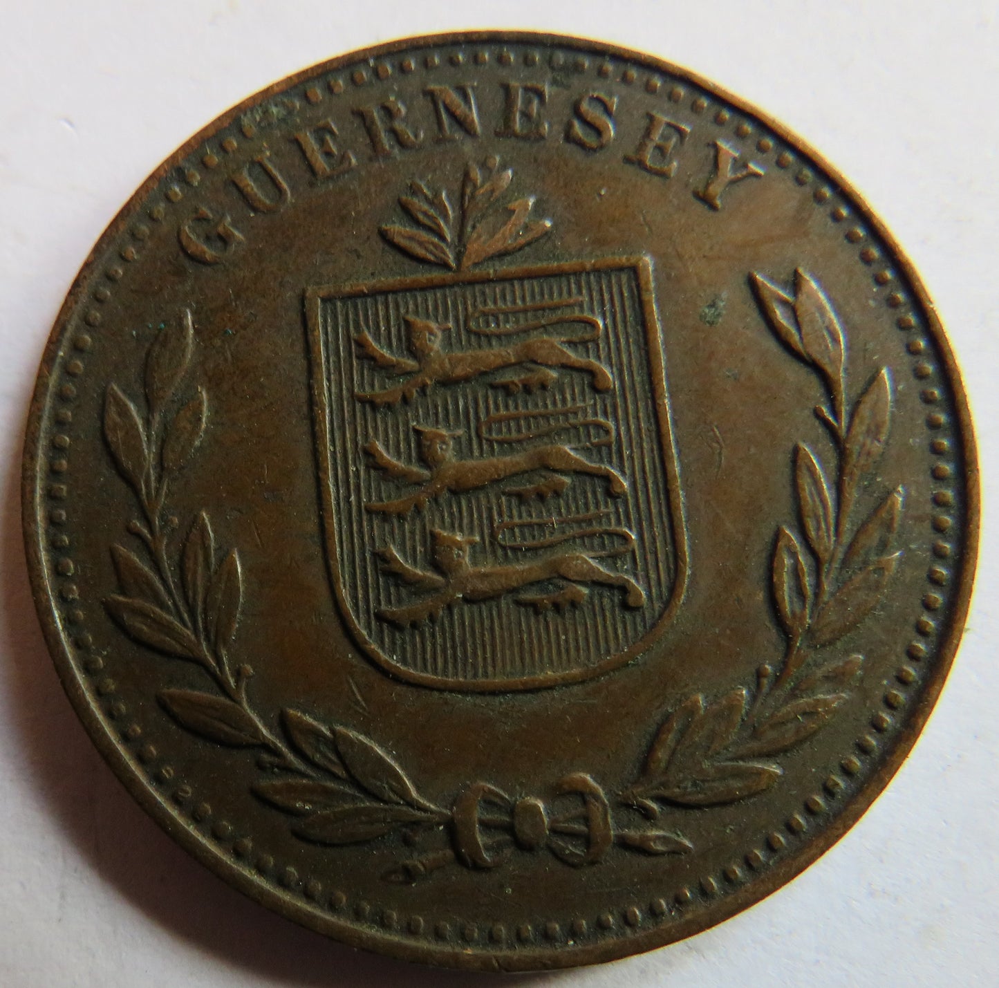 1934 Guernsey 8 Doubles Coin