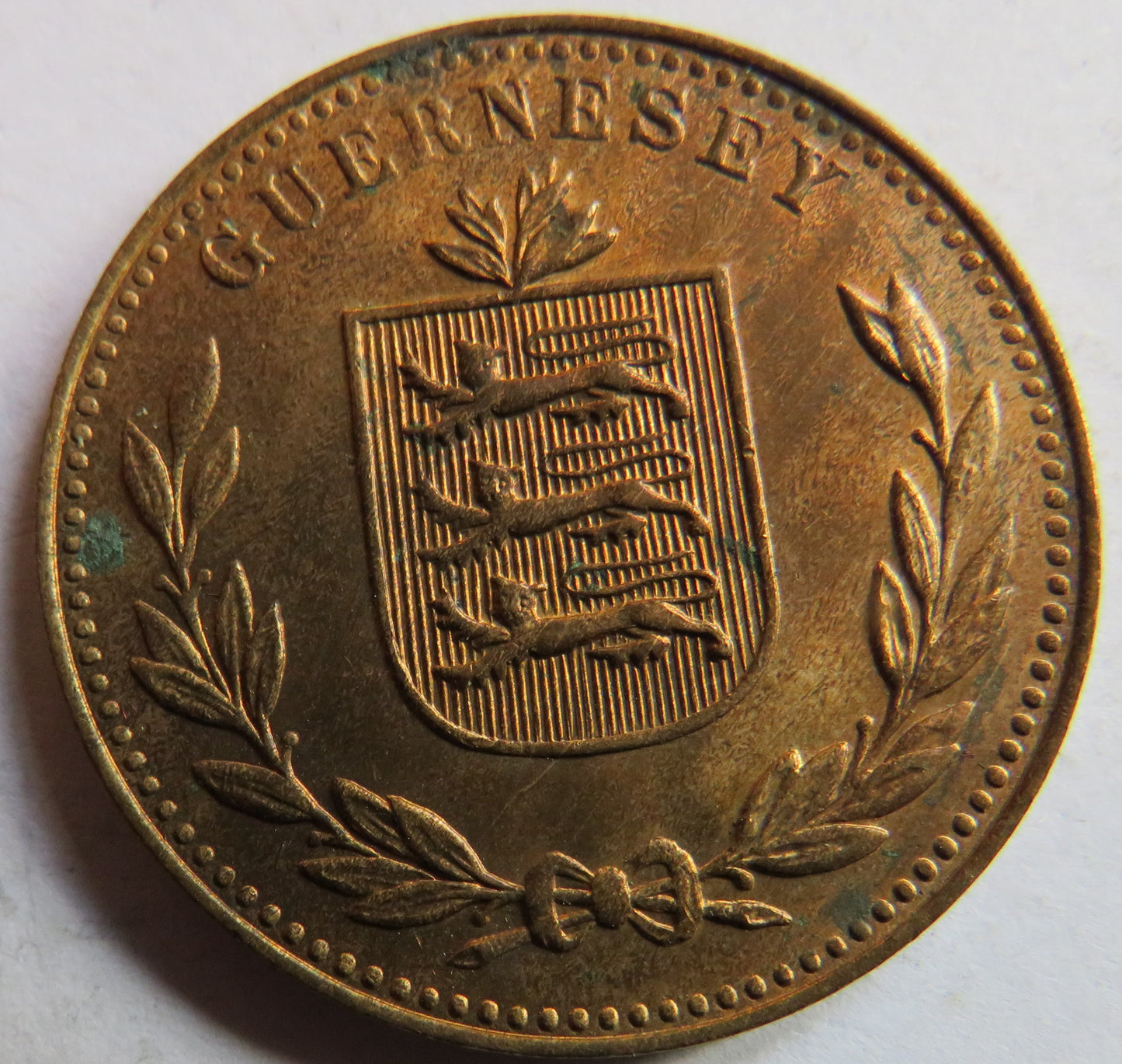 1947 Guernsey 8 Doubles Coin In High Grade