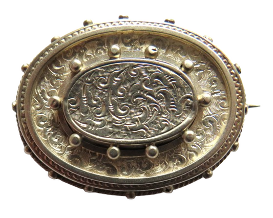 Antique Victorian White Metal Brooch