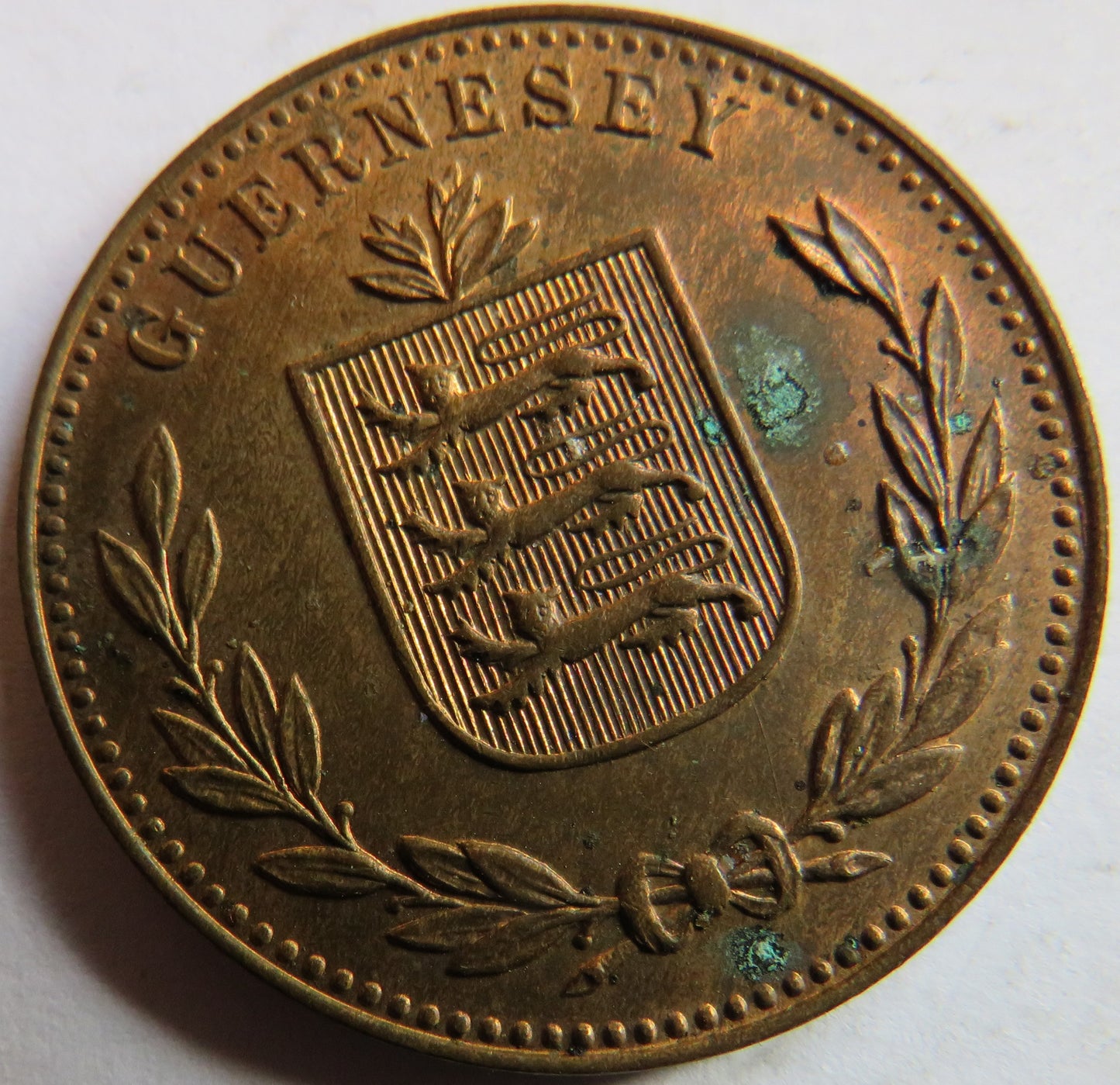 1947 Guernsey 8 Doubles Coin In High Grade