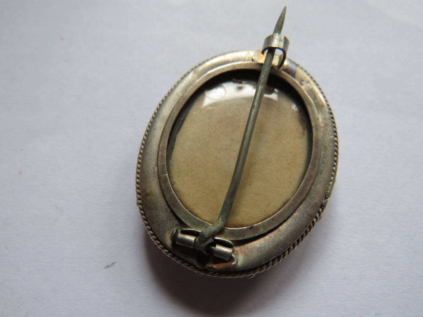 Antique Victorian White Metal Brooch
