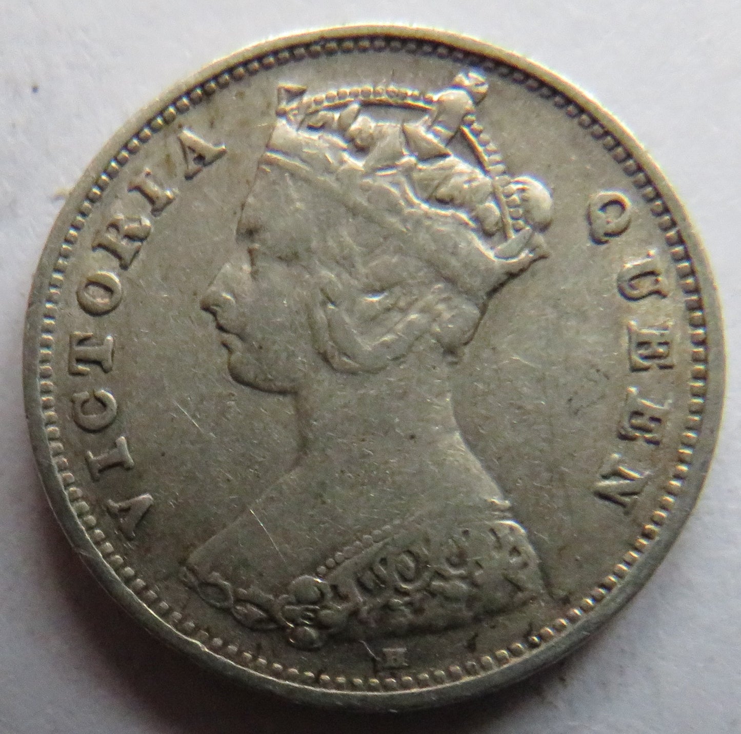 1900 Queen Victoria Hong Kong Silver 10 Cents Coin