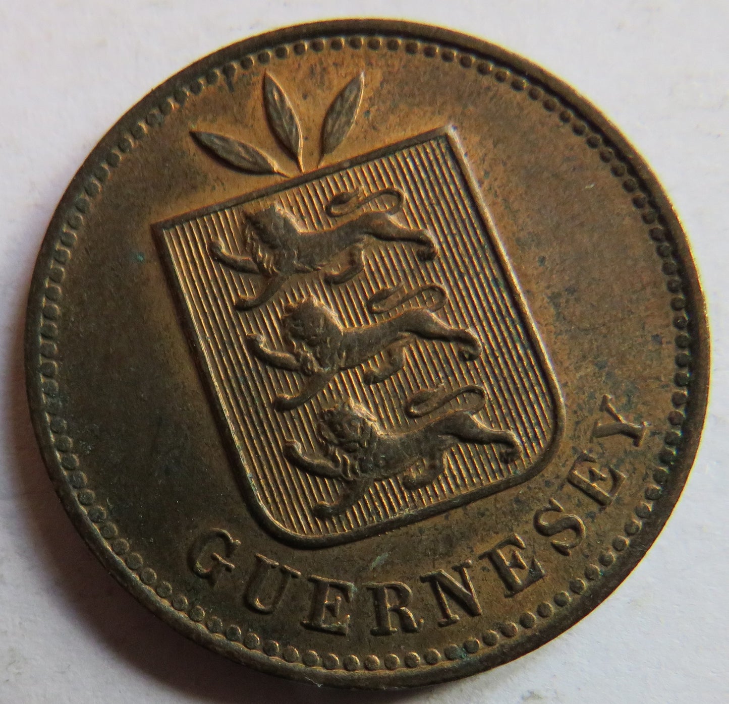 1903-H Guernsey 4 Doubles Coin In Higher Grade