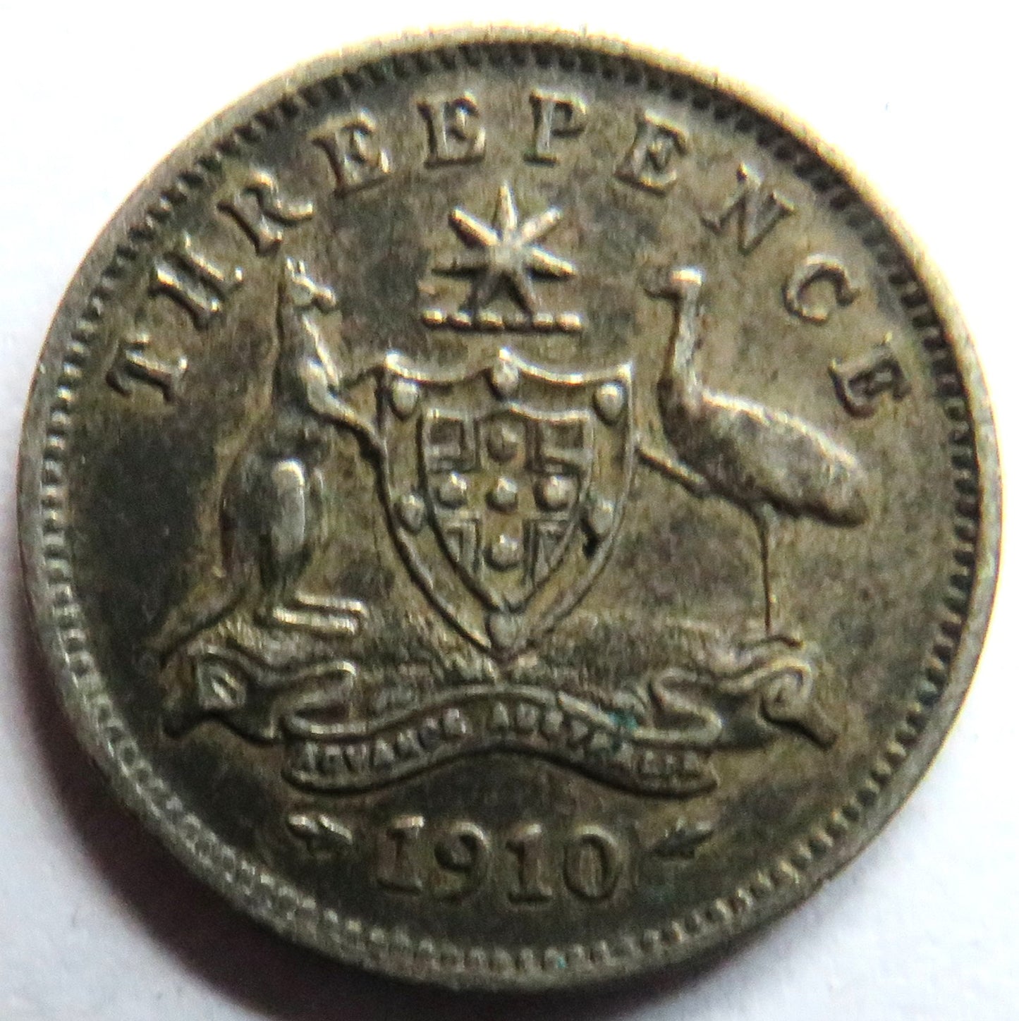 1910 King Edward VII Australia Silver Threepence Coin - Great Britain