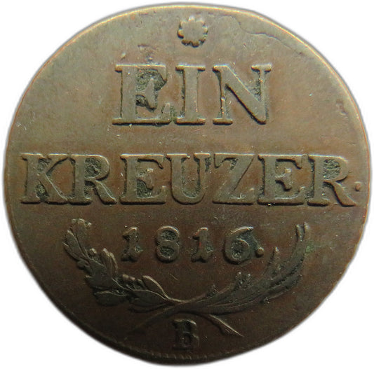 1816-B Austria One Kreuzer Coin