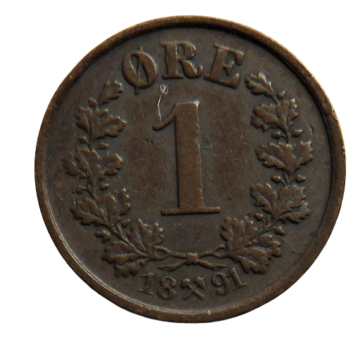 1891 Norway One Ore Coin