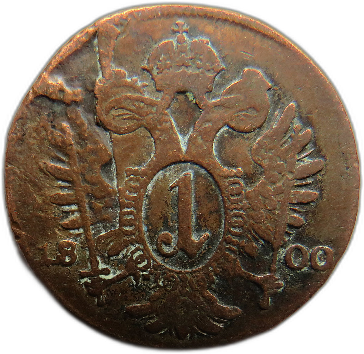 1800-E Austria One Kreuzer Coin