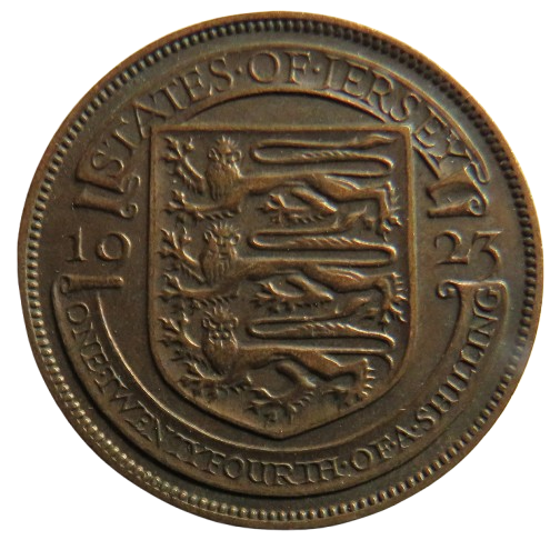 1924 King George V States of Jersey 1/24th of a Shilling Coin