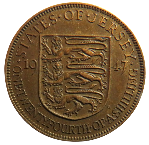 1947 King George VI States of Jersey 1/24th of a Shilling Coin