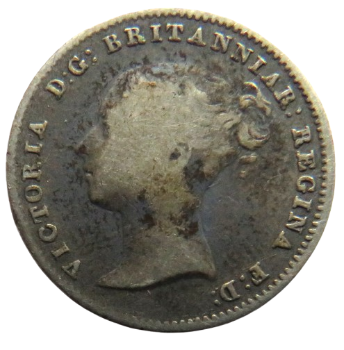 1840 Queen Victoria Silver Four Pence / Groat Coin - Great Britain