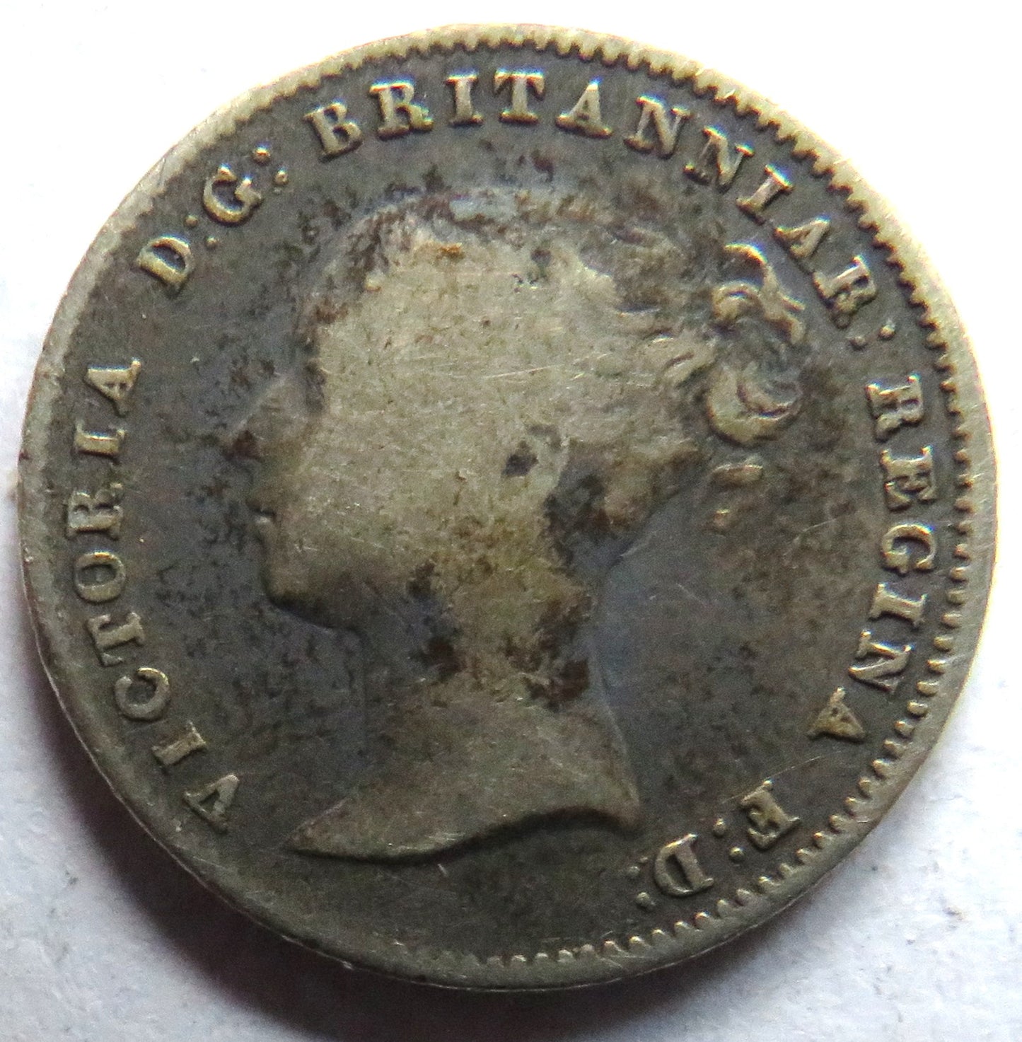 1840 Queen Victoria Silver Four Pence / Groat Coin - Great Britain