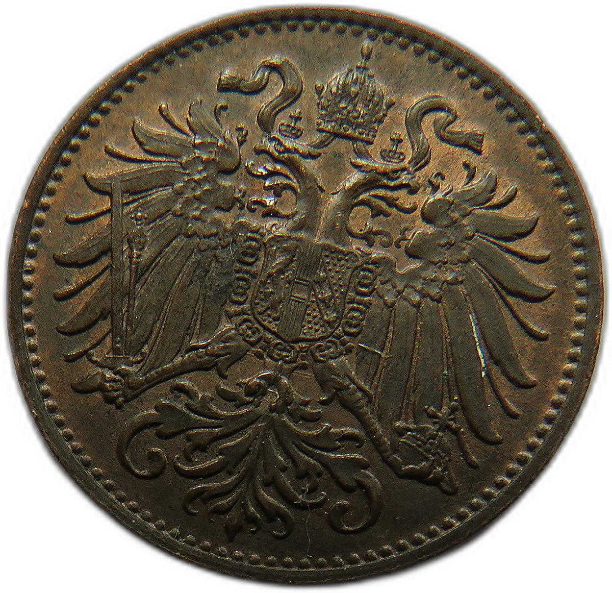 1894 Austria 2 Heller Coin