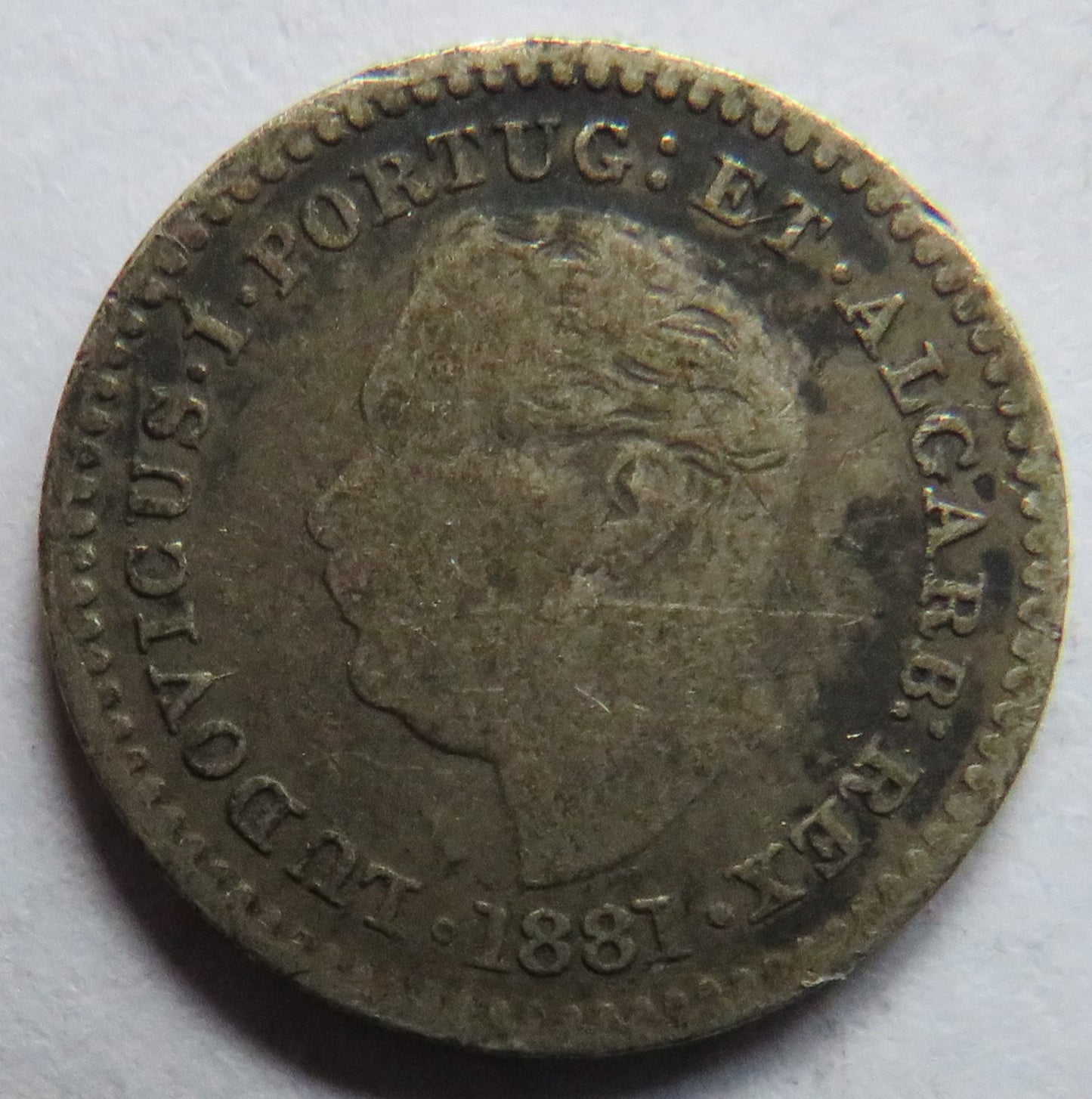 1881 India-Portuguese GOA 1/8 Rupia Coin
