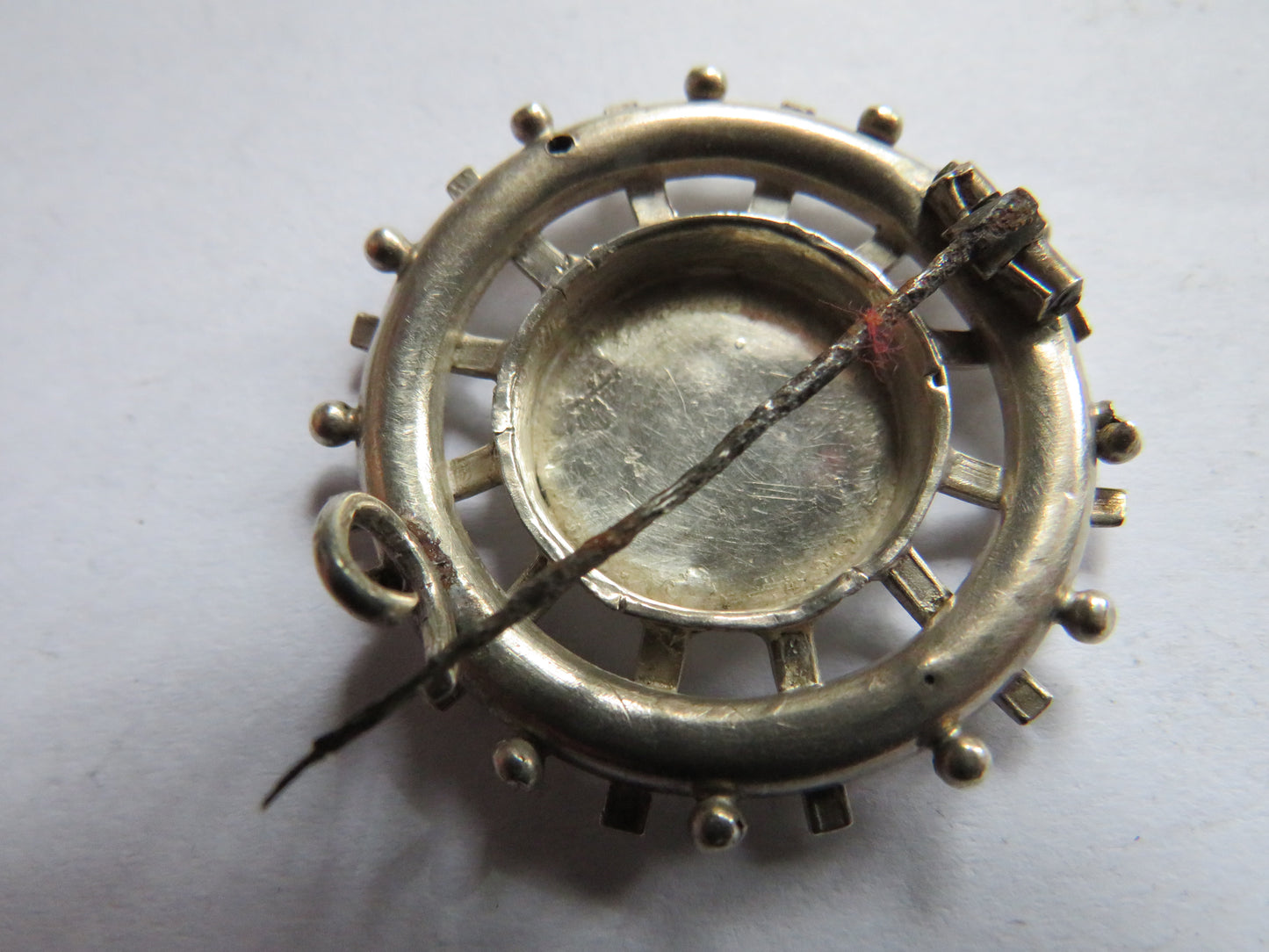 Antique Victorian Silver / White Metal Ladies Brooch With Engraved Bird