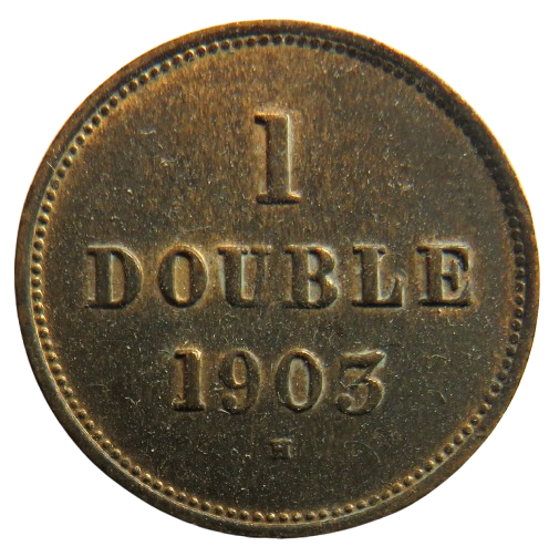 1903-H Guernsey One Double Coin In Higher Grade