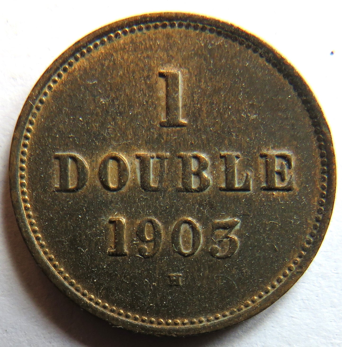 1903-H Guernsey One Double Coin In Higher Grade