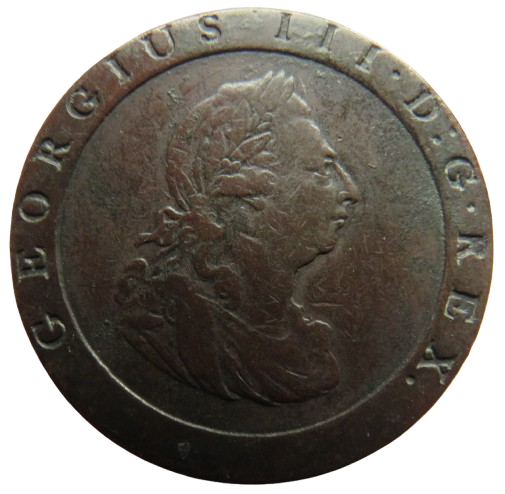 1797 King George III Cartwheel One Penny Coin - Great Britain