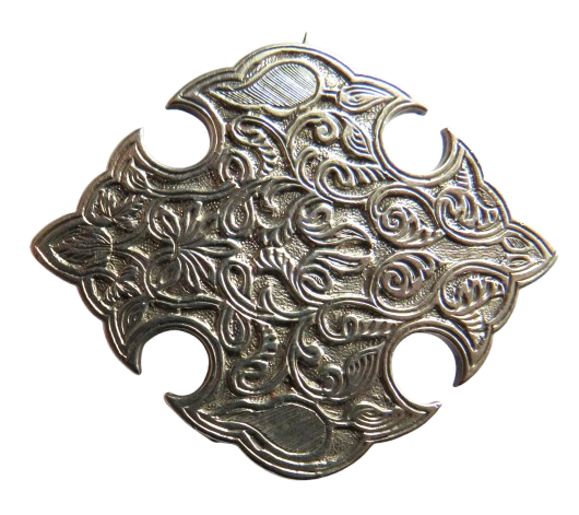 Antique Victorian Silver / White Metal Ladies Brooch