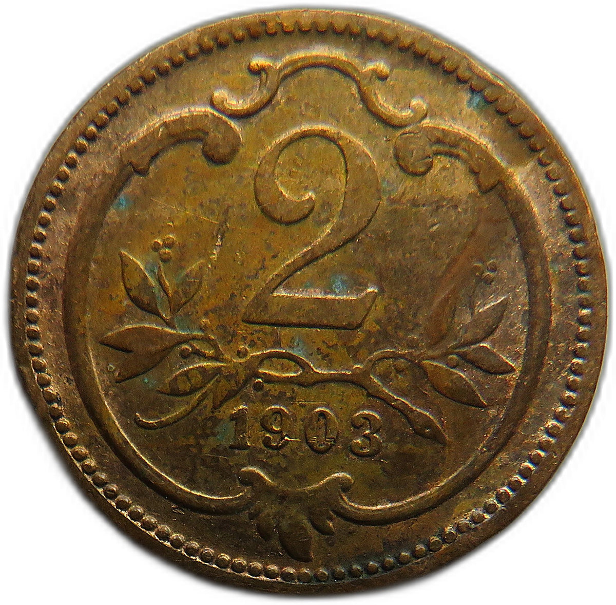 1903 Austria 2 Heller Coin