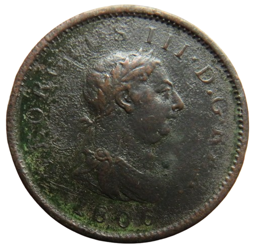 1806 King George III One Penny Coin - Great Britain