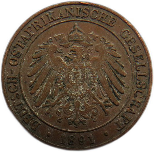 1891 German East Africa One Pesa Coin