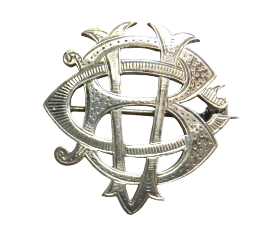 Antique Sterling Silver Initialled Brooch Hallmarked Birmingham 1923