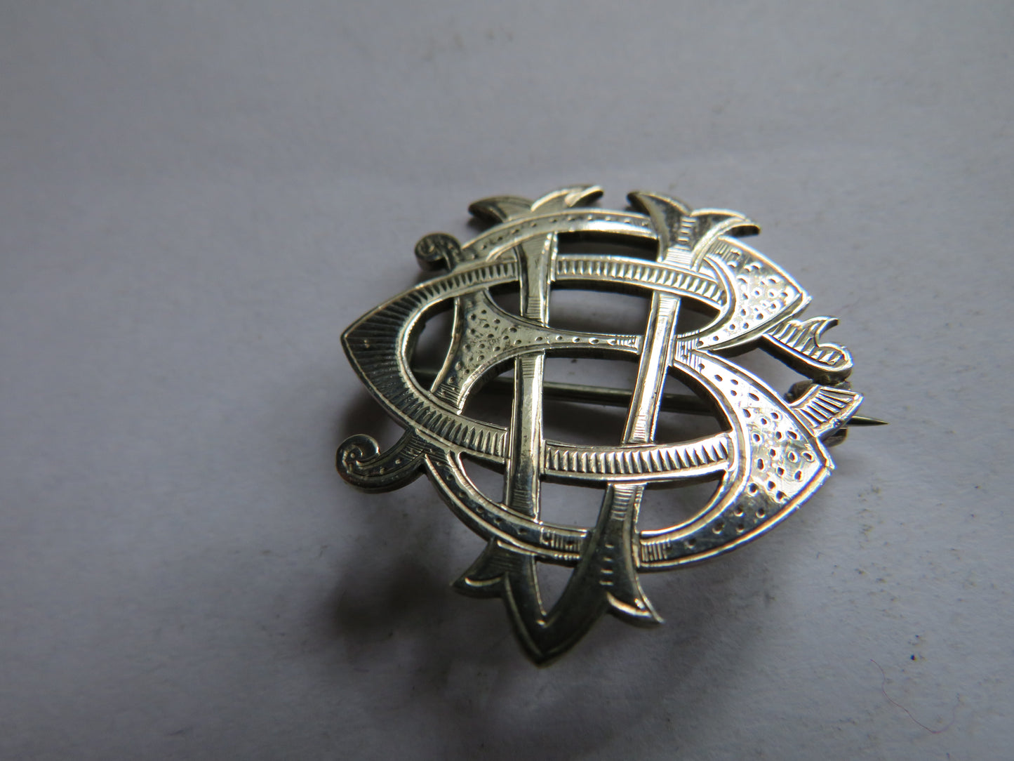 Antique Sterling Silver Initialled Brooch Hallmarked Birmingham 1923