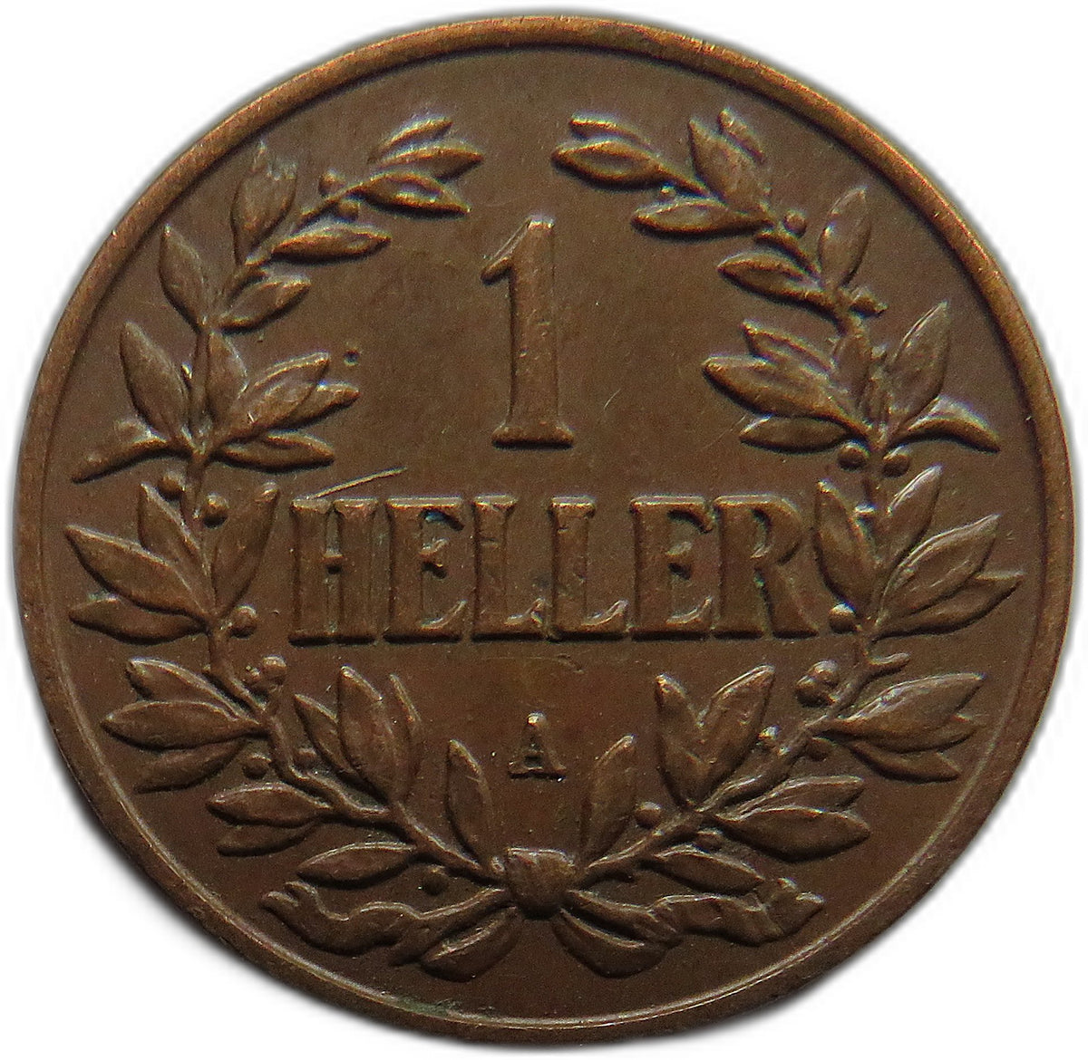 1904-A German East Africa 1 One Heller Coin