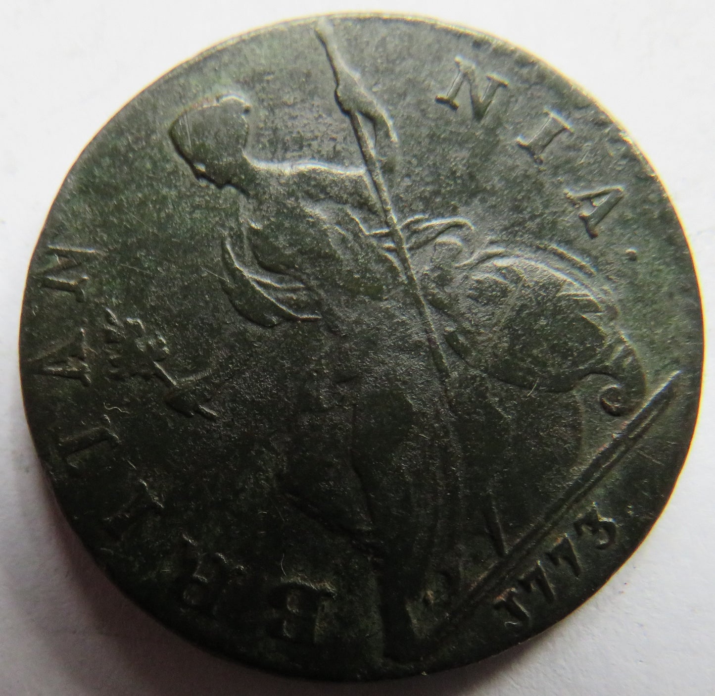 1773 King George III Halfpenny Coin - Great Britain