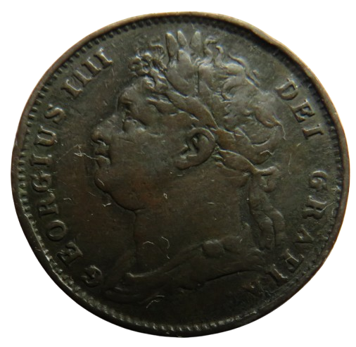 1821 King George IV Farthing Coin - Great Britain