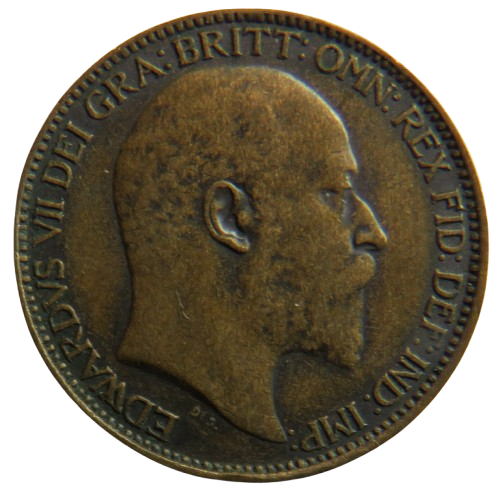 1909 King Edward VII Farthing Coin - Great Britain