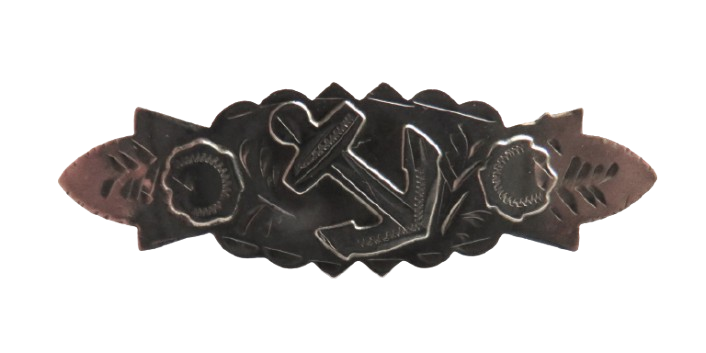 Antique Victorian Sterling Silver Anchor Brooch Hallmarked Birmingham 1900