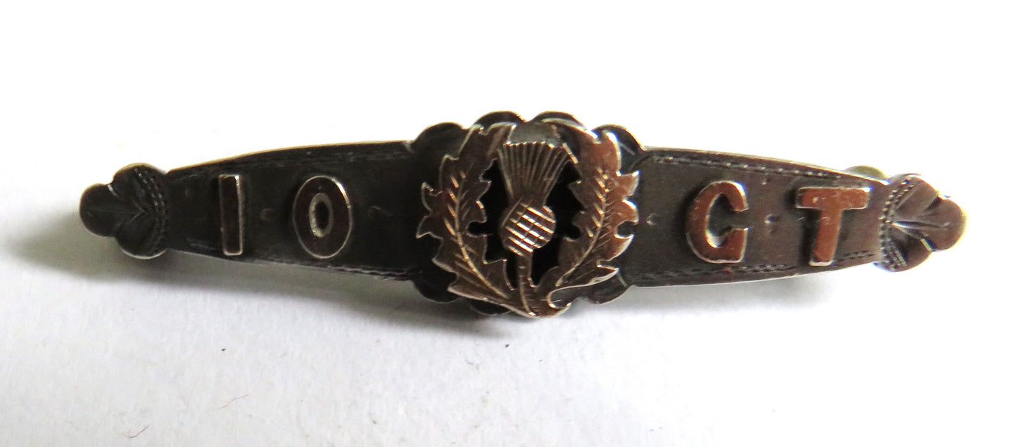 Antique Victorian Sterling Silver & Gold Thistle Brooch Birmingham 1900