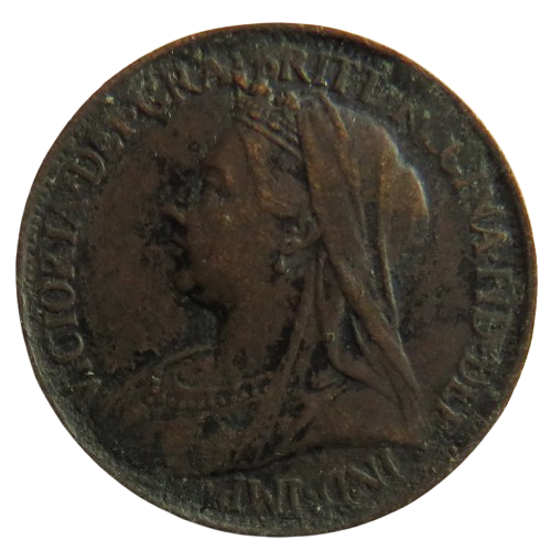 1896 Queen Victoria Farthing Coin - Great Britain