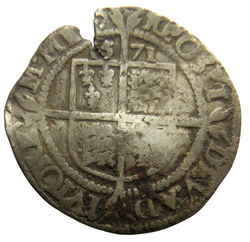 1571 Queen Elizabeth I England Hammered Sixpence Silver Coin