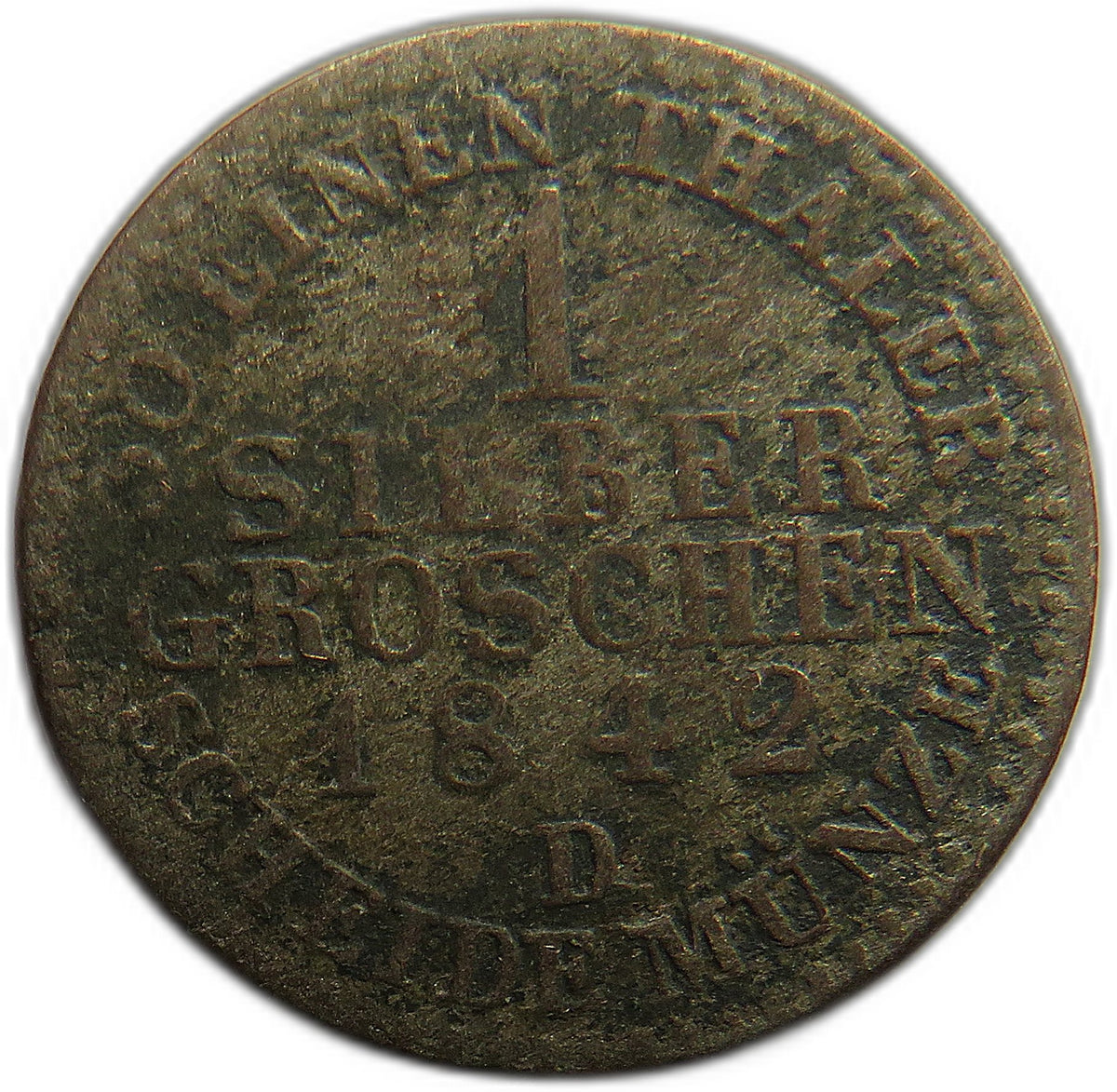 1842-D German States Prussia 1 Silber Groschen Coin