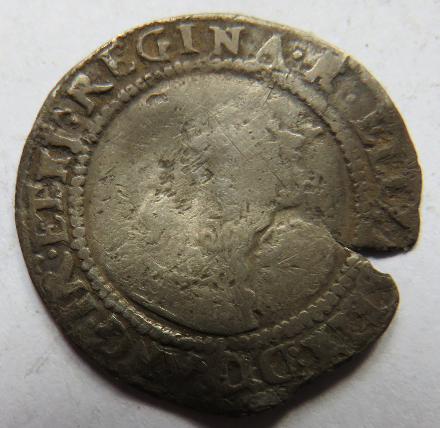 1571 Queen Elizabeth I England Hammered Sixpence Silver Coin