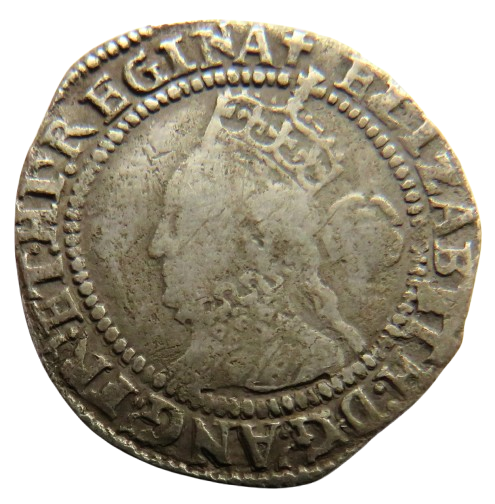 1580 Queen Elizabeth I England Hammered Threepence Silver Coin