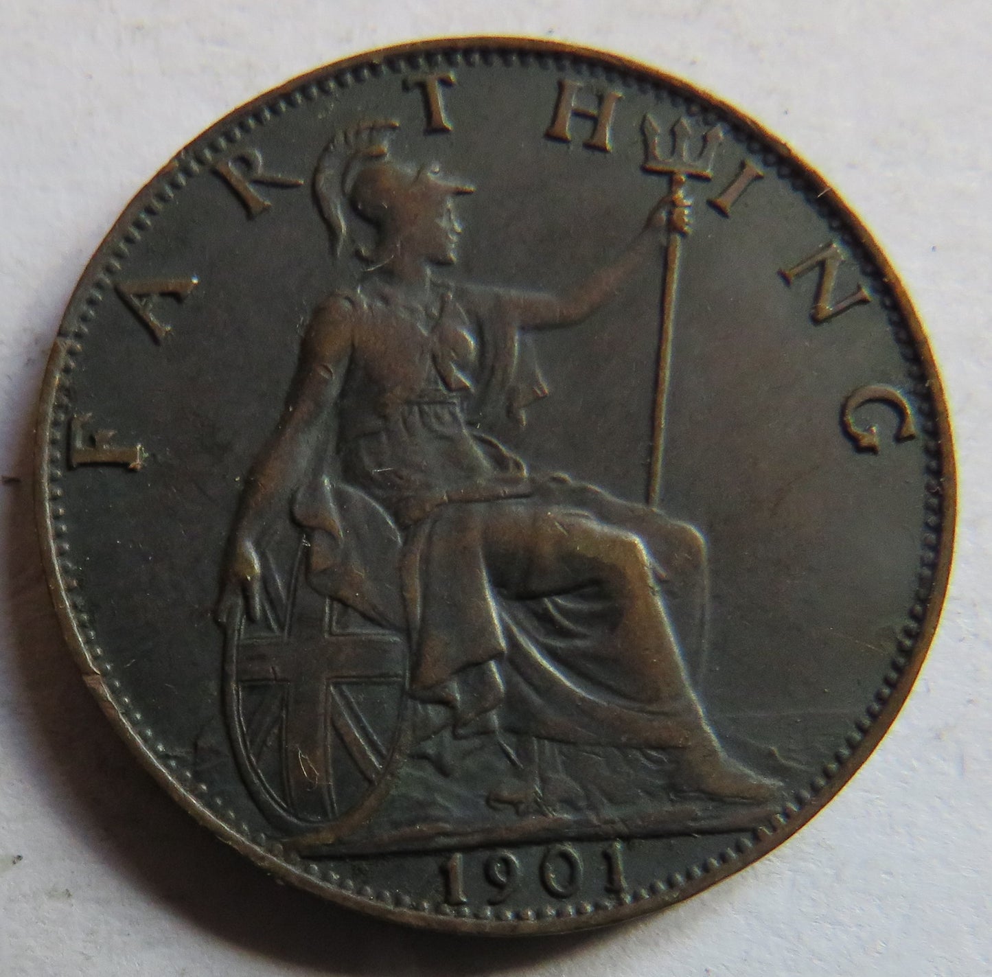 1901 Queen Victoria Farthing Coin - Great Britain