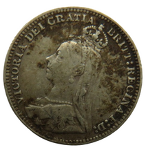 Load image into Gallery viewer, 1889 Queen Victoria Jubilee Head Silver Threepence Coin - Great Britain
