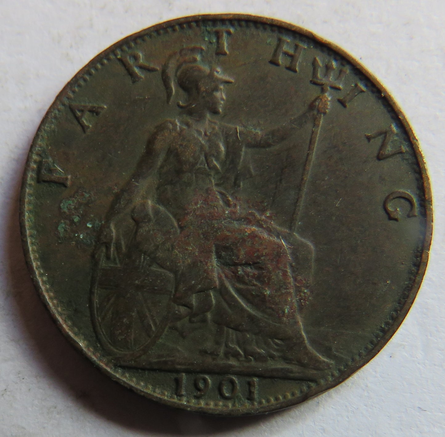 1901 Queen Victoria Farthing Coin - Great Britain