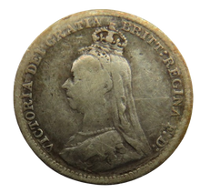 Load image into Gallery viewer, 1893 Queen Victoria Jubilee Head Silver Threepence Coin - Great Britain
