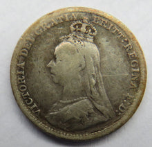 Load image into Gallery viewer, 1893 Queen Victoria Jubilee Head Silver Threepence Coin - Great Britain
