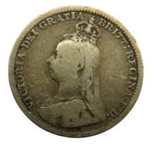 Load image into Gallery viewer, 1893 Queen Victoria Jubilee Head Silver Threepence Coin - Great Britain
