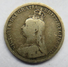 Load image into Gallery viewer, 1893 Queen Victoria Jubilee Head Silver Threepence Coin - Great Britain
